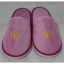 Pink Super soft velour fabric Hotel slippers